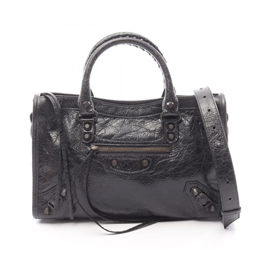 BALENCIAGA Le City Small 2Way Shoulder Handbag 8114422ABEK1000 leather Black NEW
