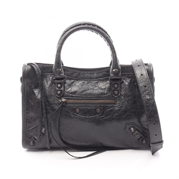 BALENCIAGA Le City Small 2Way Shoulder Handbag 8114422ABEK1000 leather Black NEW