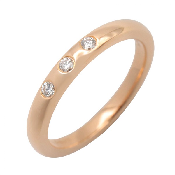 TIFFANY＆CO Elsa Peretti 3D Diamond Ring 18KPG Rose Gold Used women US size 5.25