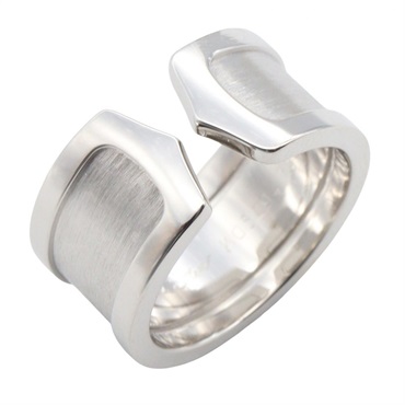 CARTIER C2 Ring 18KWG White Gold Used women US size 5 #50