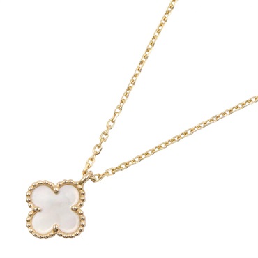 Van Cleef & Arpels Sweet Alhambra Mother of Pearl Necklace 18KYG Used 38/40㎝