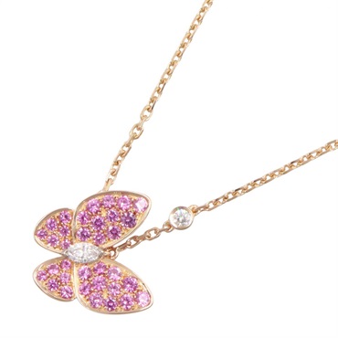 Van Cleef & Arpels De Papillon Necklace 18KPG Gold Pink sapphire Diamond Used
