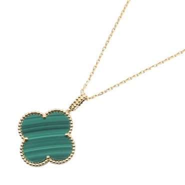 Van Cleef & Arpels Magic Alhambra Long Necklace 18KYG Gold Malachite Green Used