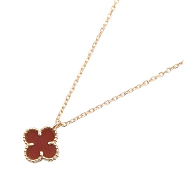 Van Cleef & Arpels Sweet Alhambra Carnelian Necklace 18KPG rose gold Red Used
