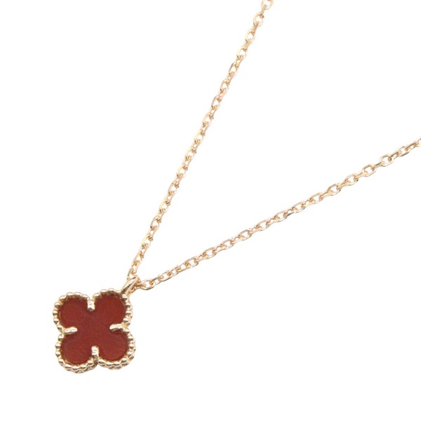 Van Cleef & Arpels Sweet Alhambra Carnelian Necklace 18KPG rose gold Red Used