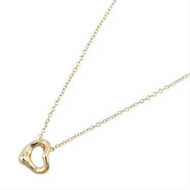 TIFFANY＆CO Open Heart Mini Necklace Pendant 18KYG Yellow Gold Used women
