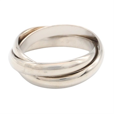 CARTIER Trinity ring Ring 18KWG White Gold Used women US size 7.5 #56