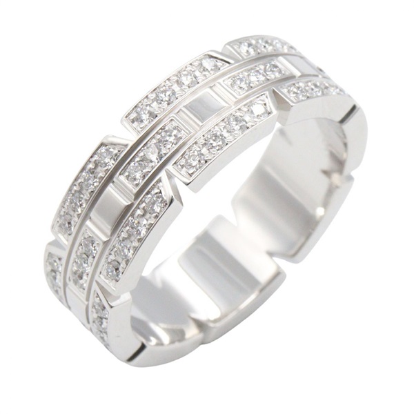 CARTIER Tank Française SM Diamond Ring 18KWG Gold Used women US size 6.5 #54