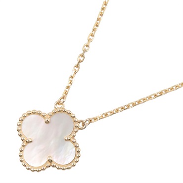 Van Cleef & Arpels Vintage Alhambra Necklace 18KYG Yellow Gold Mother of pearl