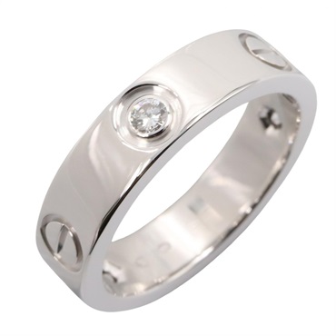 CARTIER Love 3PD Diamond Ring 18KWG White Gold Used Women #56 US Size 7.5