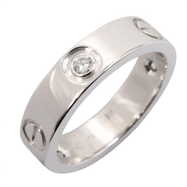 CARTIER Love 3PD Diamond Ring 18KWG White Gold Used Women #56 US Size 7.5