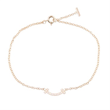 TIFFANY＆CO T Smile Mini Diamond Bracelet 18KRG Pink Rose Gold Used Women