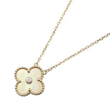 Van Cleef & Arpels Vintage Alhambra Gold Mother of Pearl 1PD Necklace 18KYG