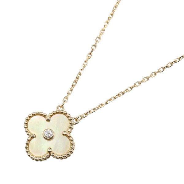 Van Cleef & Arpels Vintage Alhambra Gold Mother of Pearl 1PD Necklace 18KYG