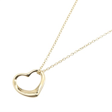TIFFANY＆CO Open Heart Small Necklace pendant 18KYG Yellow Gold Used
