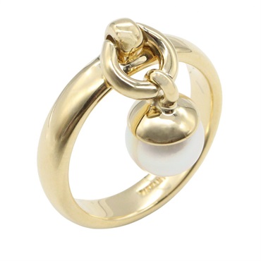 TIFFANY＆CO Door knock pearl Ring 18KYG Yellow Gold Used women US size 4.75