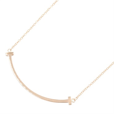 TIFFANY＆CO T Smile Small Necklace 18KPG Pink Rose Gold Used women