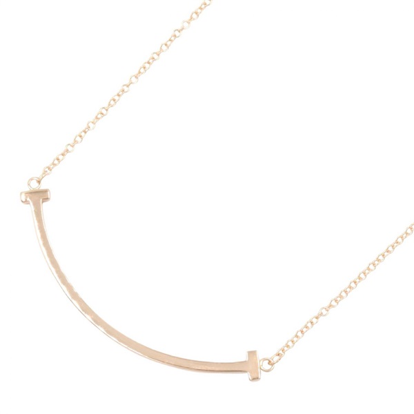 TIFFANY＆CO T Smile Small Necklace 18KPG Pink Rose Gold Used women