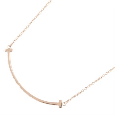 TIFFANY＆CO T Smile Small Necklace 18KPG Pink Rose Gold Used women