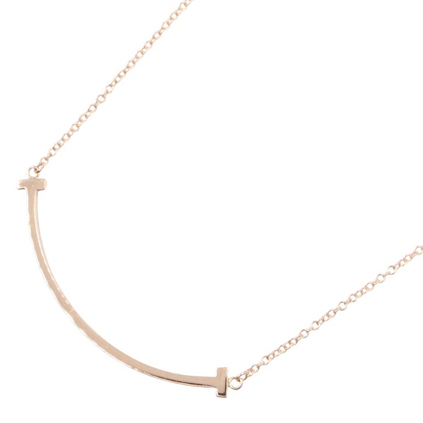 TIFFANY＆CO T Smile Small Necklace 18KPG Pink Rose Gold Used women