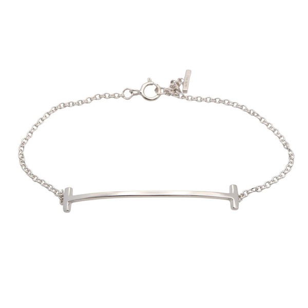 TIFFANY＆CO T Smile Small Bracelet 18KWG White Gold Used Unisex