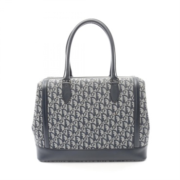 Christian Dior Trotter Doctor's Bag shoulder Handbag canvas leather Navy Used