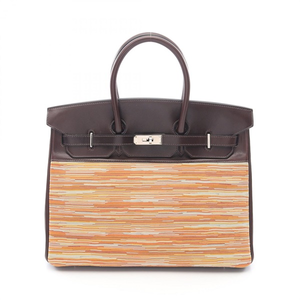 HERMES Birkin 35 Handbag G Barenia leather Vibrato Ebene SHW