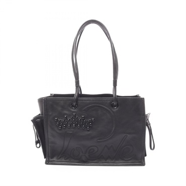 LOEWE Shopper Tote Bag leather Black Used Women