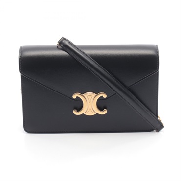 CELINE Triomphe Crossbody Shoulder Bag 10L033DPV38NO leather Black NEW Women