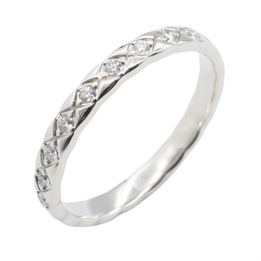 CHANEL Coco Crush Ring Diamond 18KWG White Gold Used women US size 10.25 #63 CC