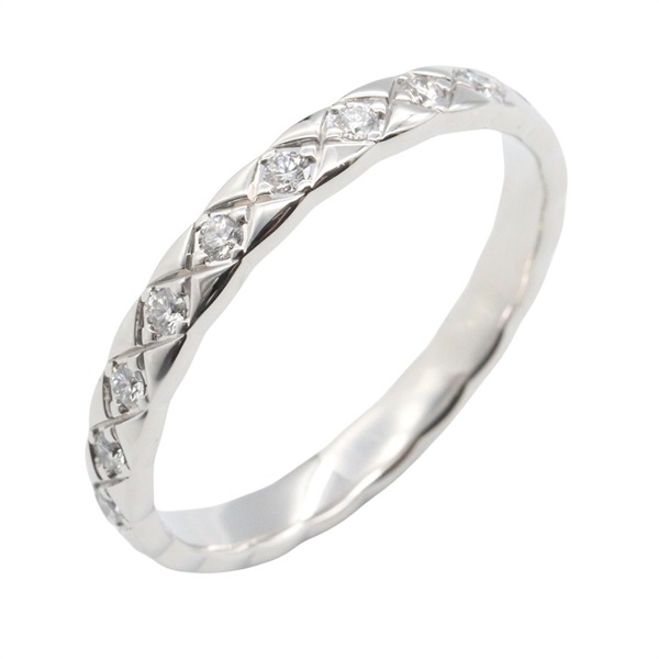 CHANEL Coco Crush Ring Diamond 18KWG White Gold Used women US size 10.25 #63 CC