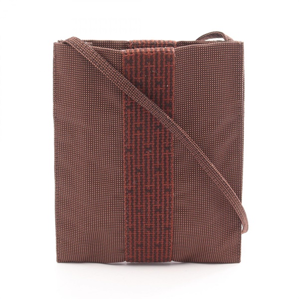 HERMES Herline pochette Shoulder Bag 100967M canvas Nylon canvas Brown Used