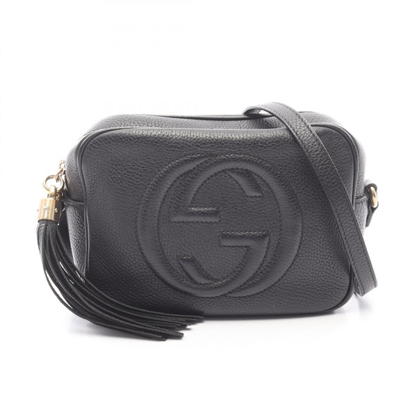 GUCCI Soho Disco Interlocking G Shoulder crossbody camera Bag 308364 leather BK