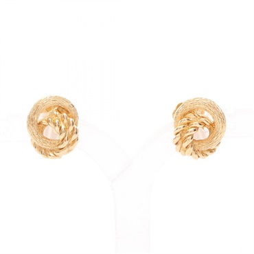 Christian Dior Twist Earring Gold Plated Used Women
