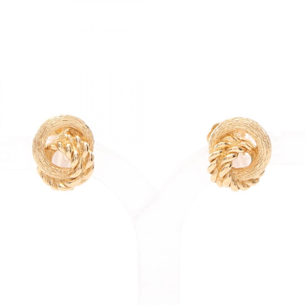 Christian Dior Twist Earring Gold Plated Used Women