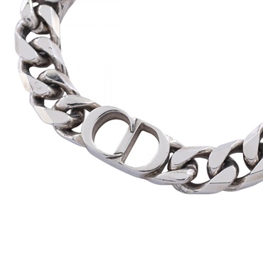 Christian Dior CD Icon Chain Necklace 46-50cm Stainless Steel Used