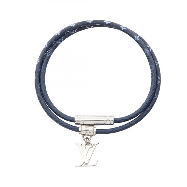 LOUIS VUITTON LV Gradient Bracelet Stainless Steel PVC Navy SHW Used mens