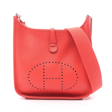 HERMES Evelyne III 3 PM Shoulder Bag Clemence leather Rouge tomate SHW Used X