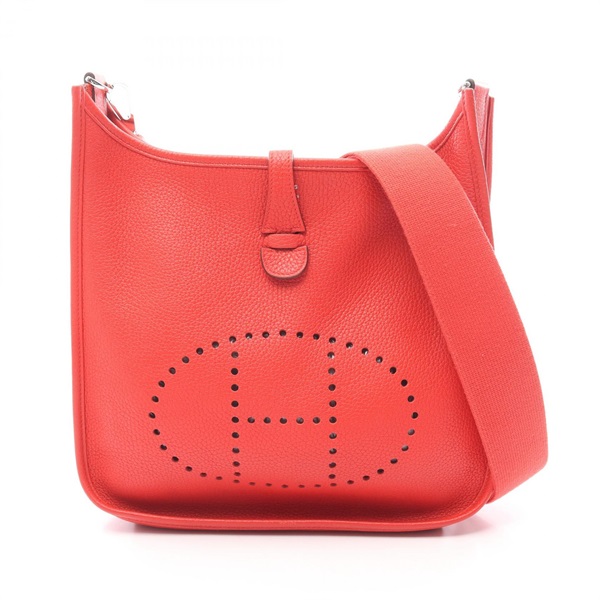 HERMES Evelyne III 3 PM Shoulder Bag Clemence leather Rouge tomate SHW Used X