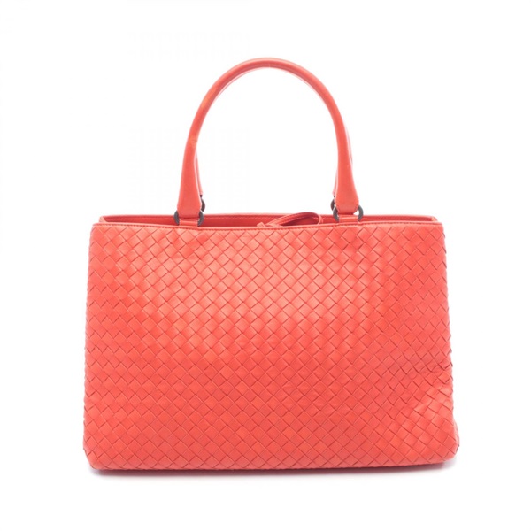 BOTTEGA VENETA Intrecciato Tote hand Bag leather Red Used Women