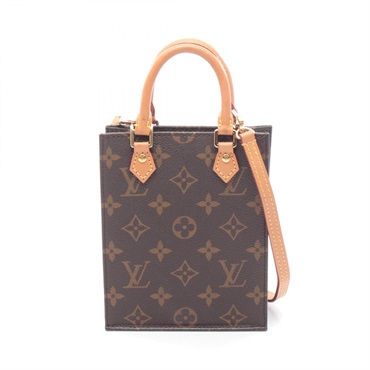 LOUIS VUITTON Petit Sac Plat crossbody Handbag M69442 Monogram leather Brown