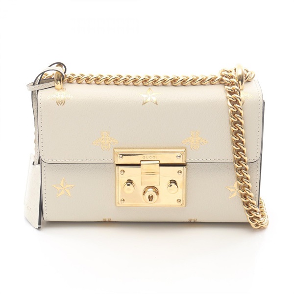 GUCCI GG Supreme chain Shoulder Bag 432182 leather Beige Used Women