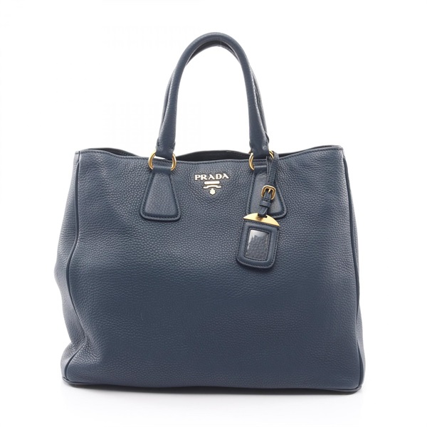 PRADA VIT.DAINO Tote hand Bag BN2423 leather Blue Used Women