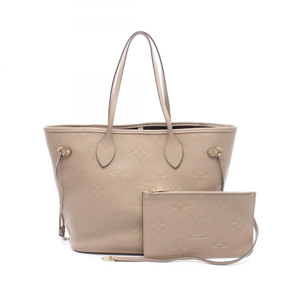 LOUIS VUITTON Neverfull MM Tote shoulder Bag M45686 Monogram empreinte beige LV