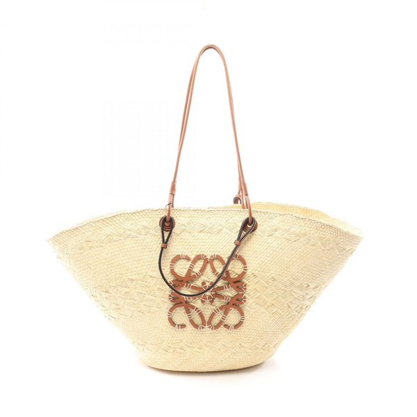 LOEWE Anagram Large Basket Tote Bag A223F04X022435 leather Raffia Beige NEW