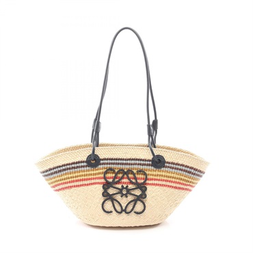 LOEWE anagram basket small Shoulder bag A223P65X452668 leather Raffia Beige NEW