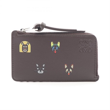 LOEWE Louis Wain Cats Coin Card Holder Purse C643Z40XAL3100 leather Brown NEW