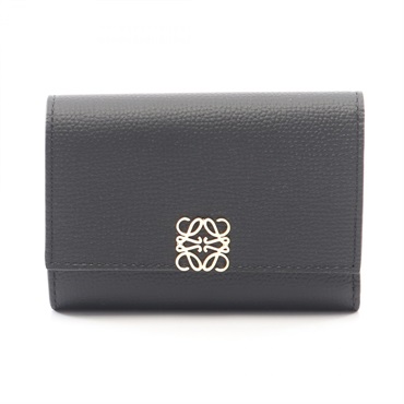 LOEWE Anagram Vertical Small Tri-fold wallet C821S33X121206 leather Black NEW