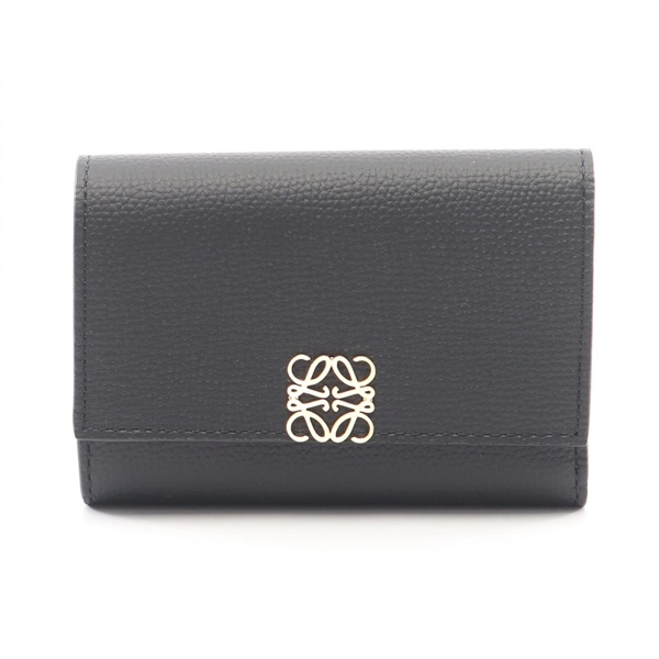 LOEWE Anagram Vertical Small Tri-fold wallet C821S33X121206 leather Black NEW