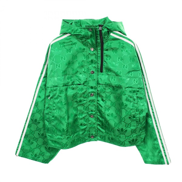 GUCCI  Adidas GG Trefoil Nylon jacket 697438 Nylon Green Used Women size 36